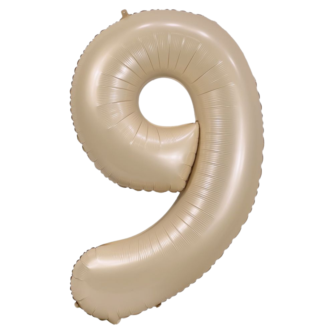 Caramel 0-9 Number Foil Balloon, 34in