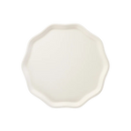French creme dinner plate with scalloped edges for elegant dining from Parte Haus party supply store in Bethesda MD
