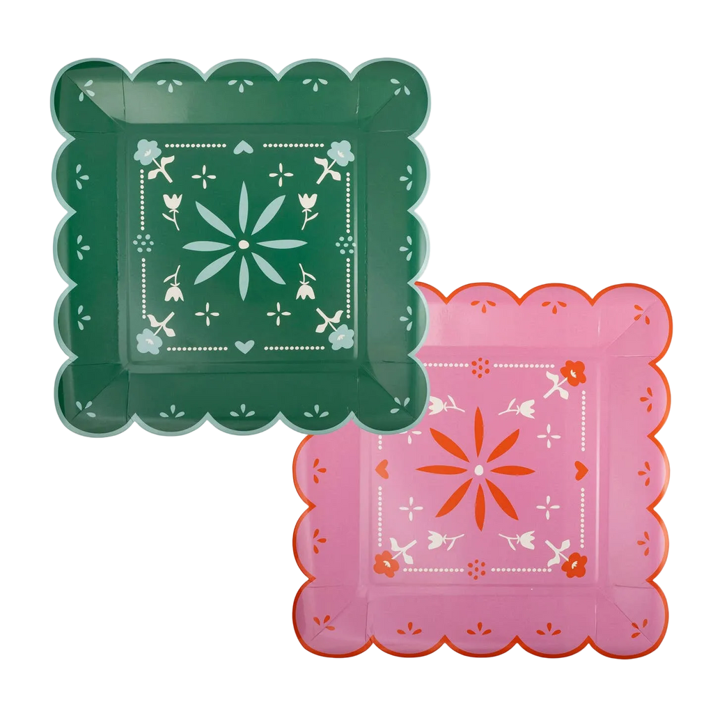 Pink and Green Fiesta Dinner Plates