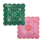 Pink and Green Fiesta Dinner Plates