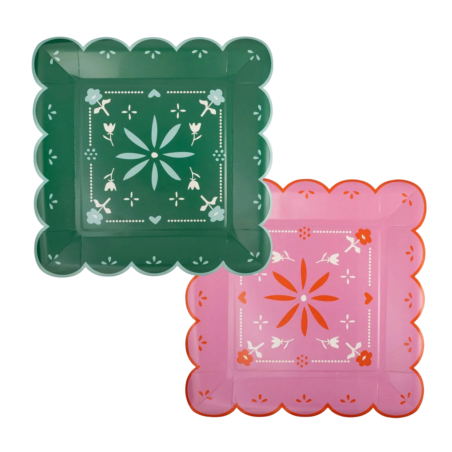 Pink and Green Fiesta Dinner Plates