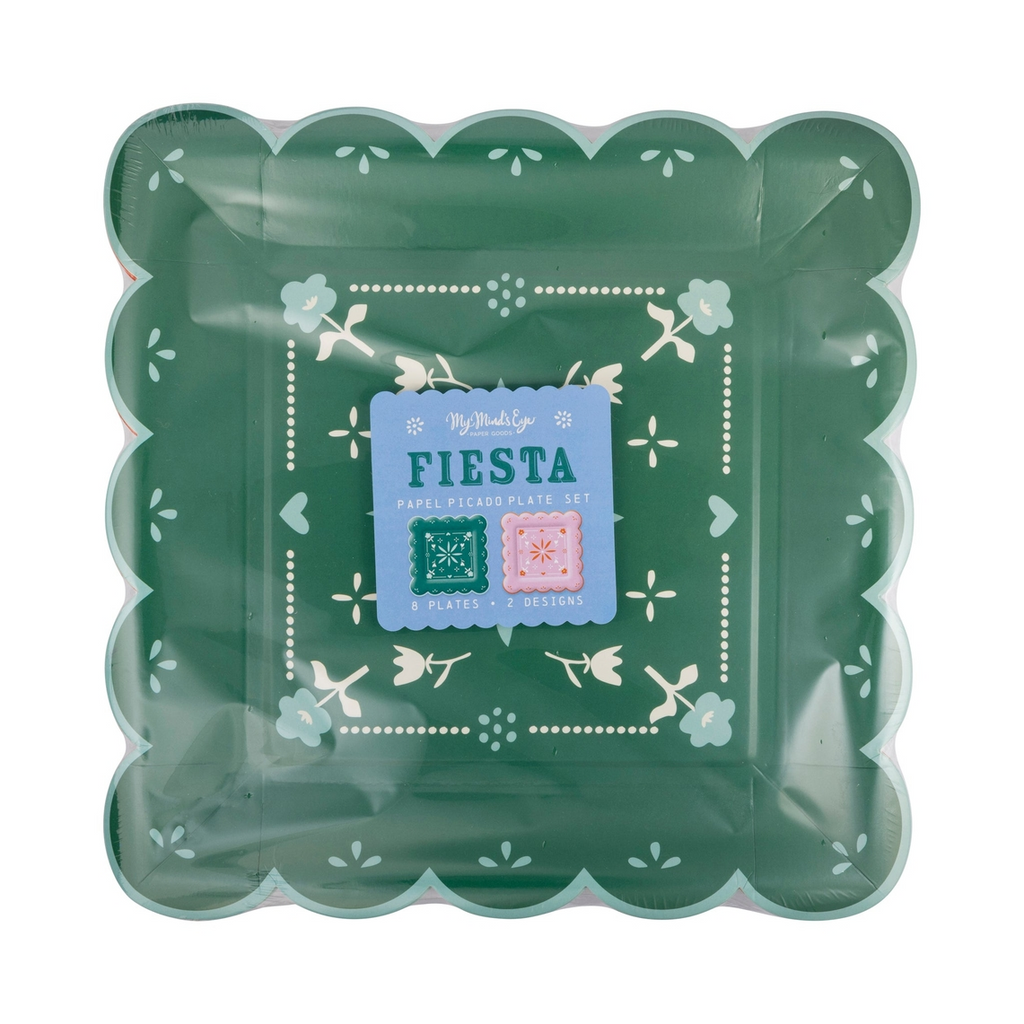 Pink and Green Fiesta Dinner Plates
