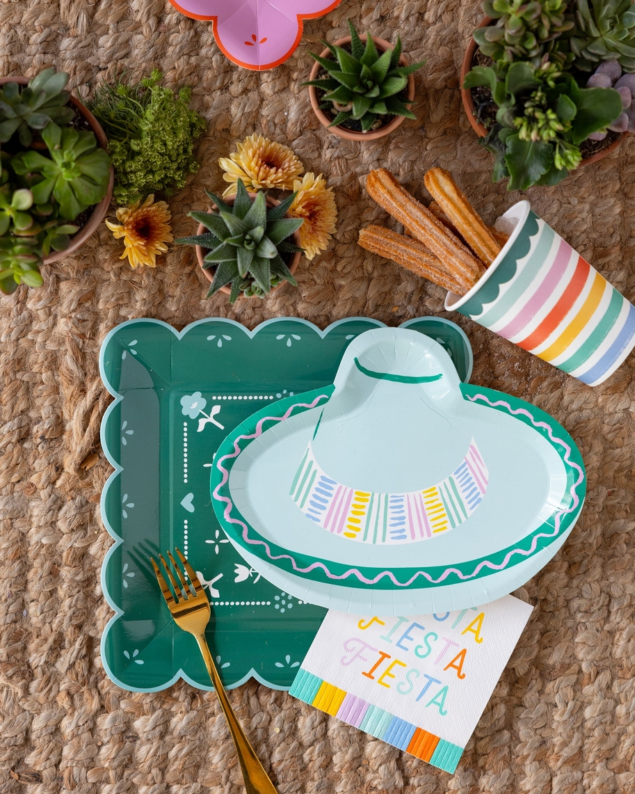 Pink and Green Fiesta Dinner Plates