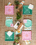 Pink and Green Fiesta Dinner Plates