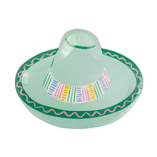 Green Fiesta Sombrero Large Dinner Plates