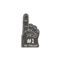 Black football hand napkin with white number one and go team text sports theme from Parte Haus party supply store in Bethesda MD
