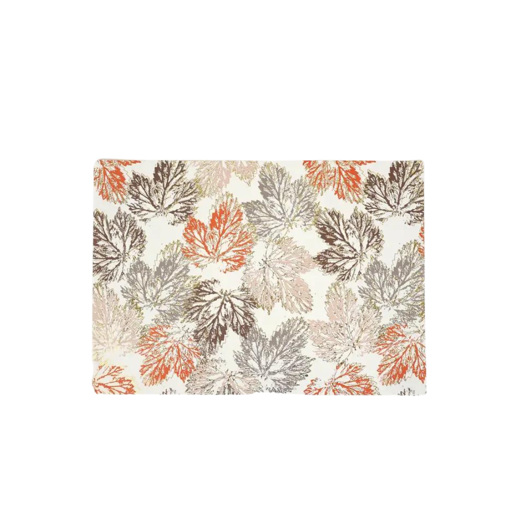 Multicolor fall leaves paper placemat with autumn leaf pattern Thanksgiving décor from Parte Haus party supply store in Bethesda Maryland