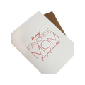 White and red letterpress Mother's Day greeting card for mom from Parte Haus party supply store in Bethesda MD