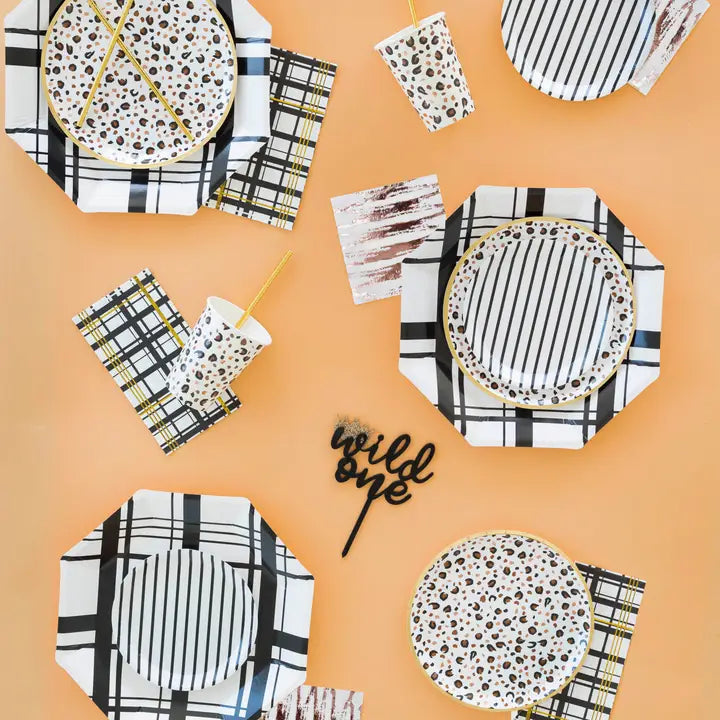 multicolor cocktail napkins with abstract print for modern celebration from Parte Haus party supply store in Bethesda MD