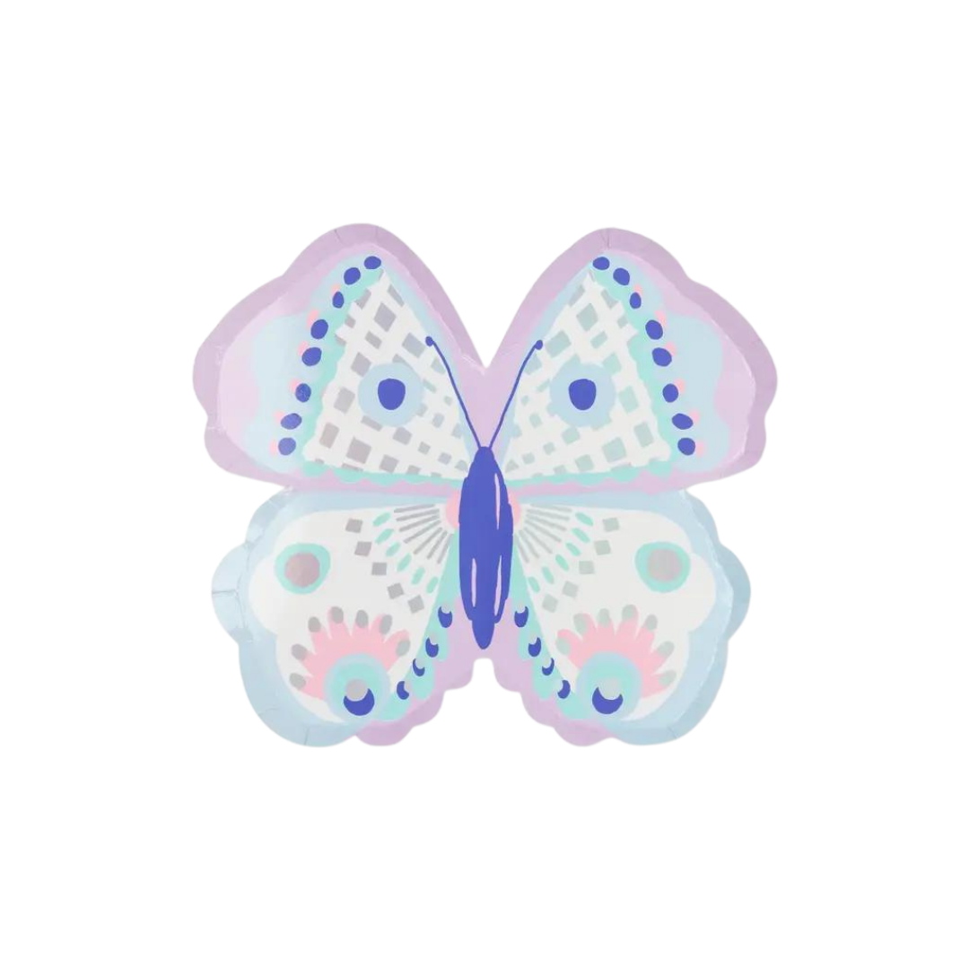Pastel butterfly large plate shaped like a butterfly for birthday theme from Parte Haus party supply store in Bethesda MD