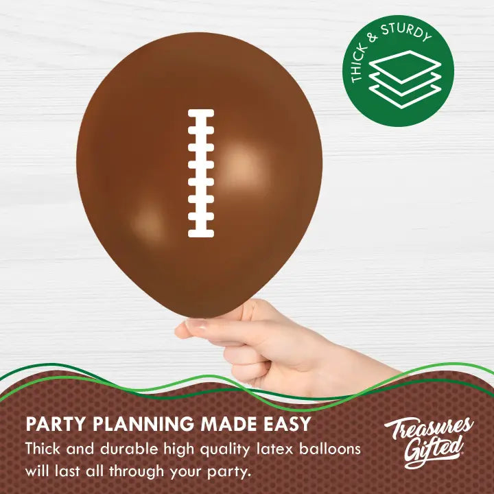 Brown football balloon with laces design birthday football theme from Parte Haus party supply store in Bethesda MD