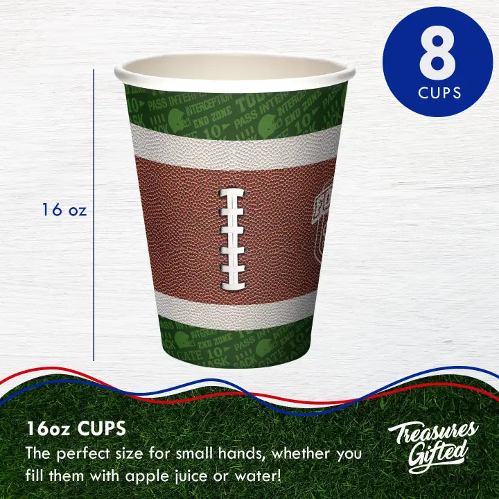 Green and Brown Football Cups