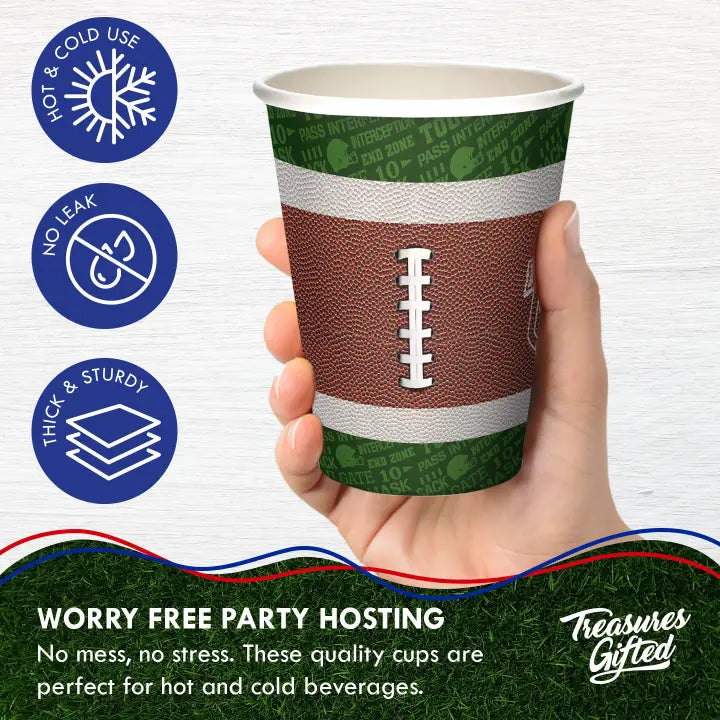 Green and Brown Football Cups