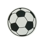 black and white football paper plate with soccer ball design birthday theme from Parte Haus party supply store in Bethesda Maryland
