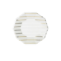 Gold striped paper plate white octagon elegant tableware for celebrations from Parte Haus party supply store in Bethesda Maryland