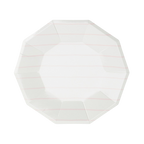 White and pink striped large paper dinner plate with octagon edges for any celebration from Parte Haus party supply store in Bethesda Maryland