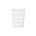 Lilac striped paper cup with purple stripes for birthday from Parte Haus party supply store in Bethesda Maryland