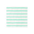clover green striped large napkin with white background for celebrations from Parte Haus party supply store in Bethesda MD