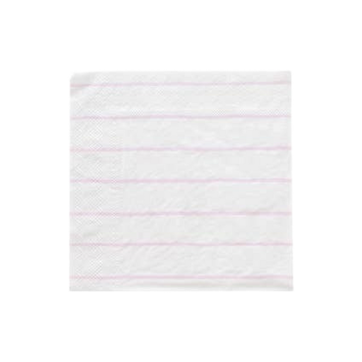 White and Lilac Striped Dinner Napkins