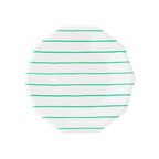 Clover green striped large plate with octagonal shape for celebrations from Parte Haus party supply store in Bethesda Maryland