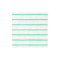 Clover green striped petite napkin with horizontal lines for celebrations from Parte Haus party supply store in Bethesda MD.