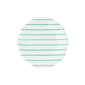 Clover green striped small plate with scalloped edges birthday from Parte Haus party supply store in Bethesda MD