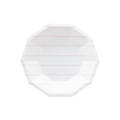 Lilac striped small plate with octagonal shape for birthdays from Parte Haus party supply store in Bethesda Maryland