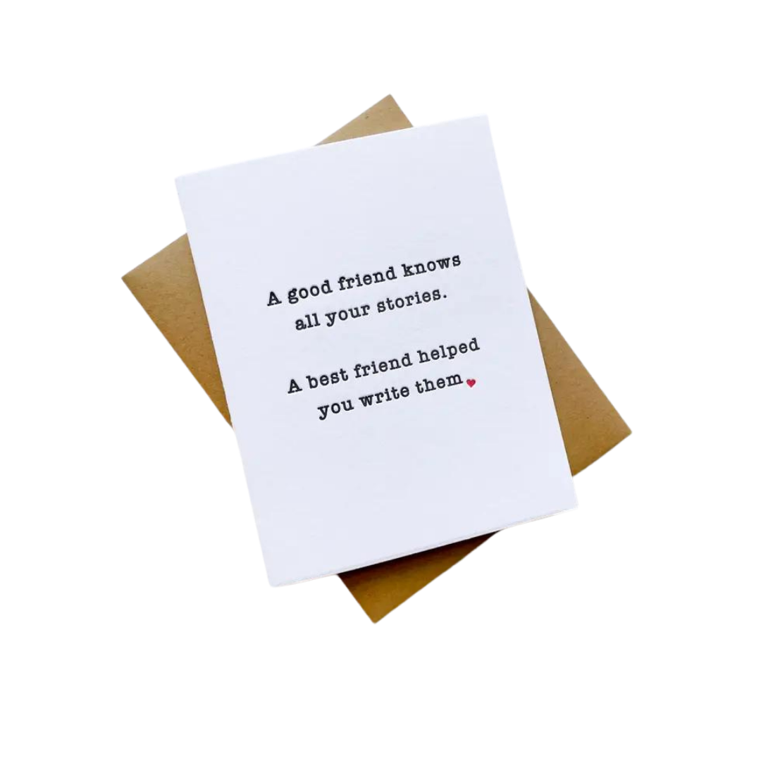 White love and friendship card with brown envelope sentimental message from Parte Haus party supply store in Bethesda Maryland