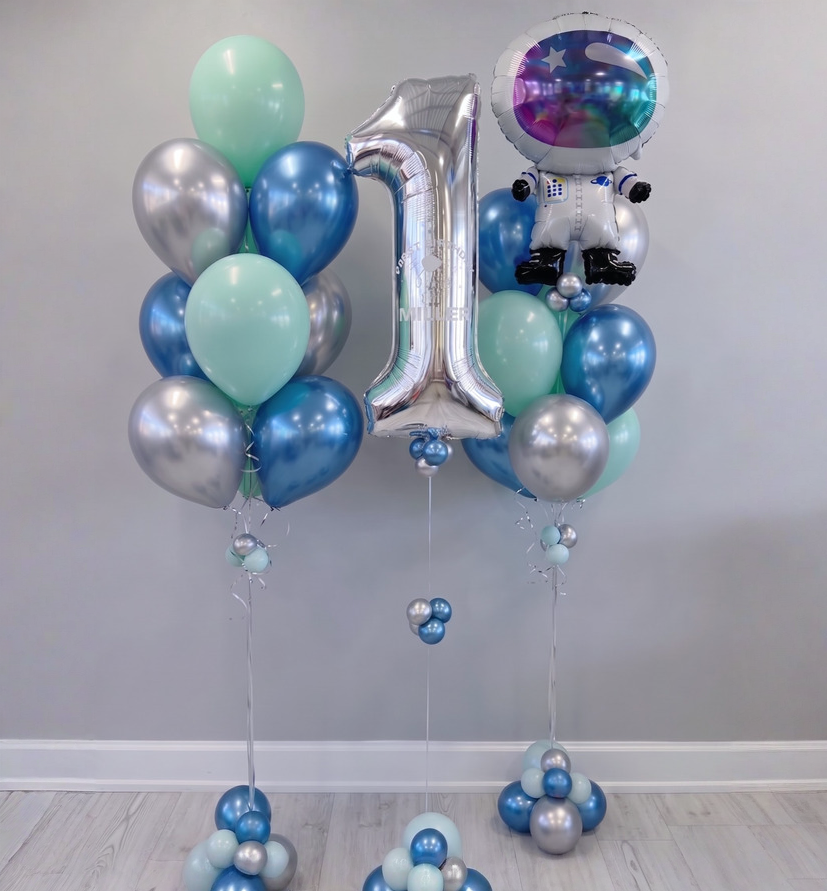 Galaxy-Space Birthday Balloon Bundle