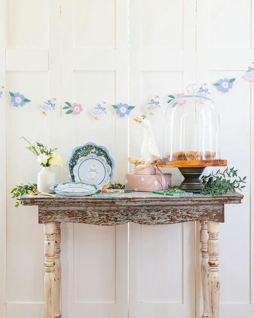 Pastel Garden Goose Paper Banner