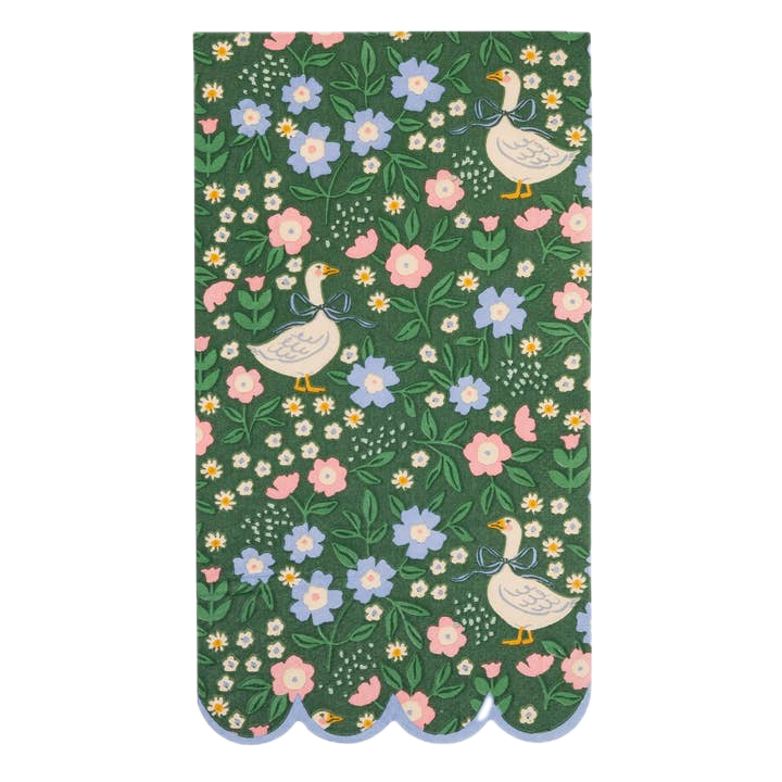 Green Goose Pattern Dinner Napkins