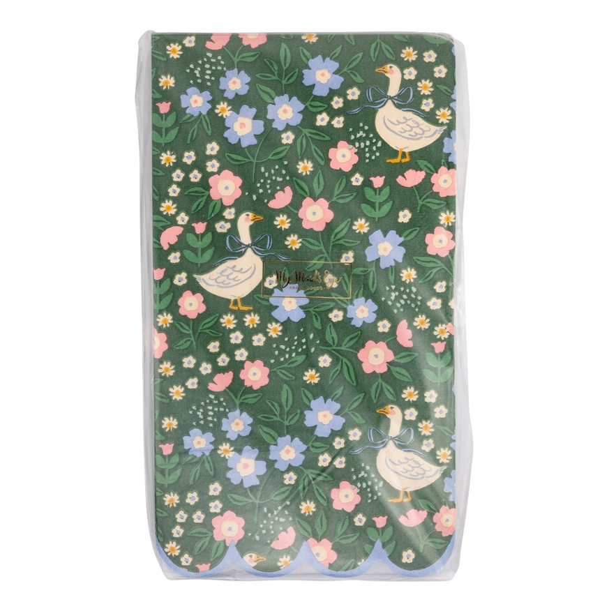 Green Goose Pattern Dinner Napkins