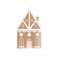 Brown and pink gingerbread house decoration Christmas theme from Parte Haus party supply store in Bethesda Maryland
