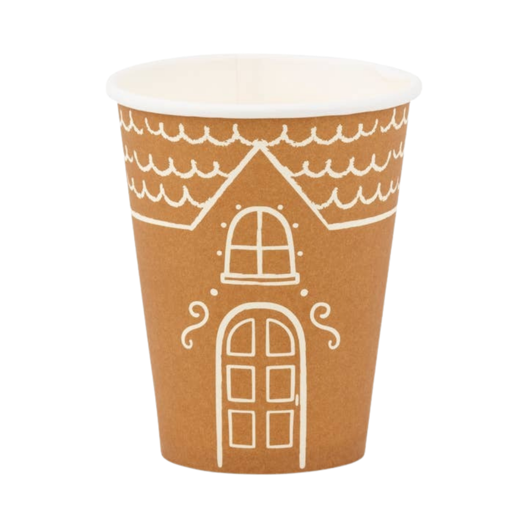 Brown Ginger Bread Handle Christmas Paper Cup
