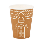 Brown paper cup with white house drawing perfect for birthday from Parte Haus party supply store in Bethesda Maryland