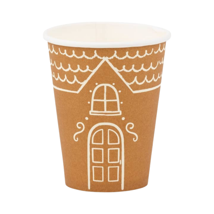 Brown Ginger Bread Handle Christmas Paper Cup