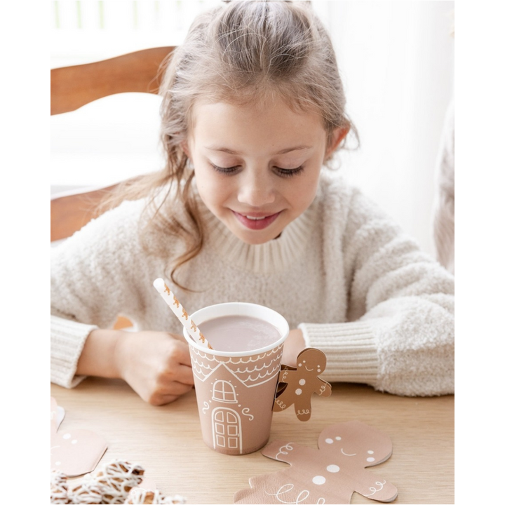 Brown Ginger Bread Handle Christmas Paper Cup