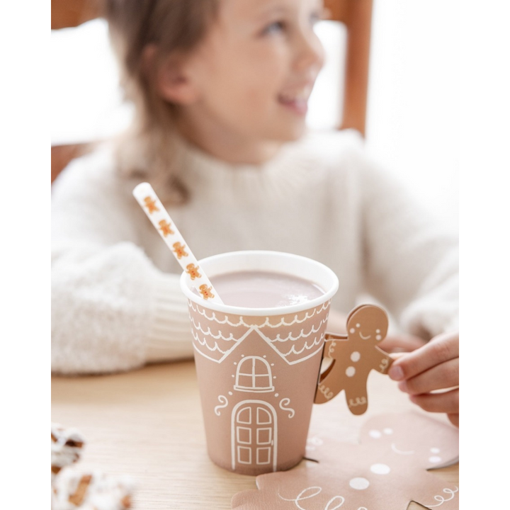 Brown Ginger Bread Handle Christmas Paper Cup