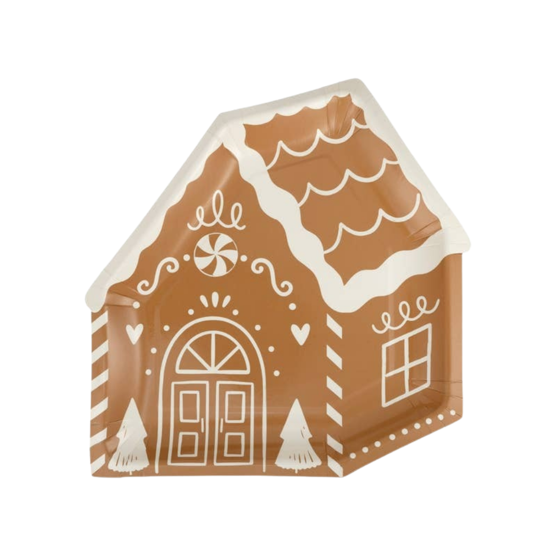 Brown Gingerbread House Large Plate