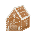 Brown gingerbread house plate with white frosting design Christmas holiday from Parte Haus party supply store in Bethesda MD