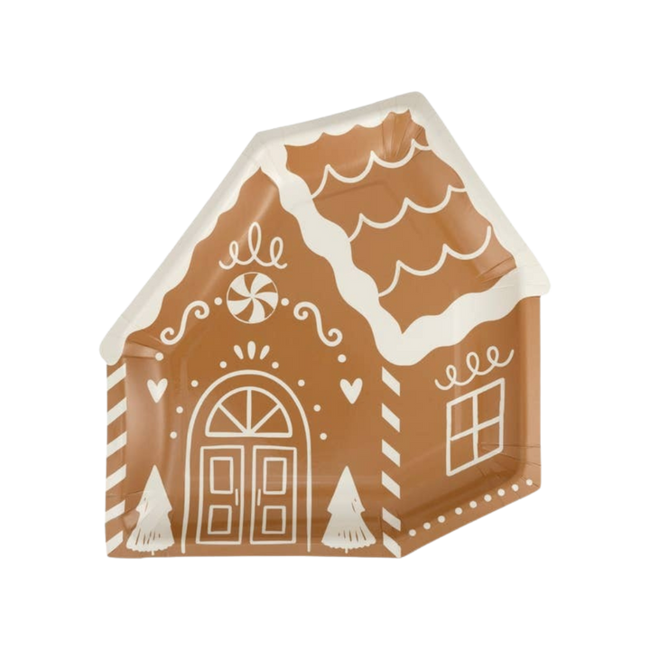 Brown Gingerbread House Large Plate