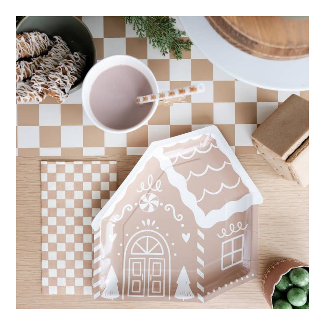 Brown Gingerbread House Large Plate