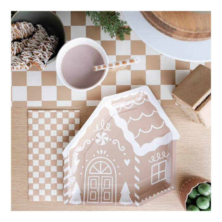 Brown Gingerbread House Large Plate