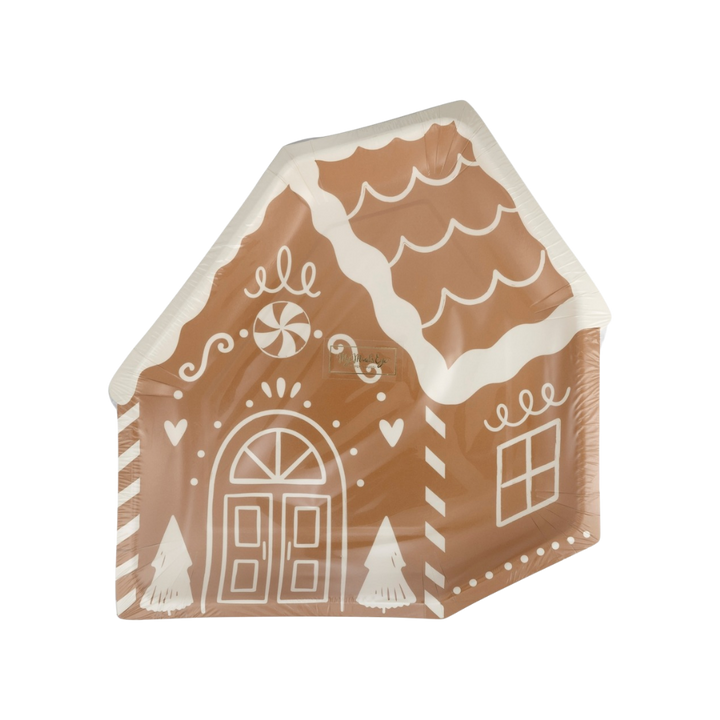 Brown Gingerbread House Large Plate