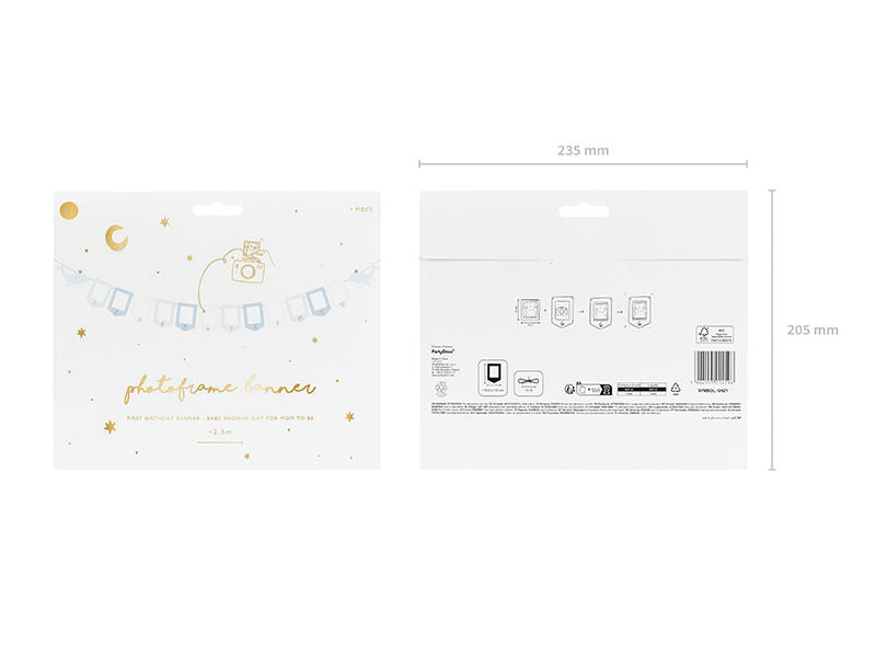 Blue and White Whale Photo Frame Garland