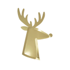 Gold reindeer shaped plate for Christmas from Parte Haus party supply store in Bethesda Maryland