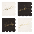 Black and White Graduation Well Wishes Cocktail Napkin Set