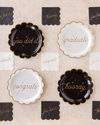 Black and White Graduation Well Wishes Cocktail Napkin Set