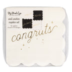 Black and White Graduation Well Wishes Cocktail Napkin Set