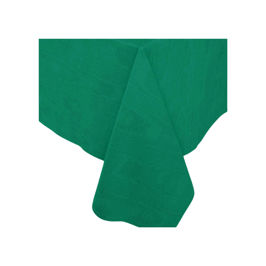 Green paper linen-like table cover for celebrations from Parte Haus party supply store in Bethesda MD